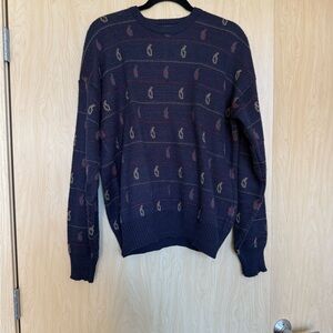 Navy vintage 80s Peter England grandpacoresweater knitwear